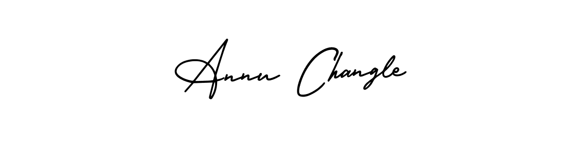 Annu Changle stylish signature style. Best Handwritten Sign (AmerikaSignatureDemo-Regular) for my name. Handwritten Signature Collection Ideas for my name Annu Changle. Annu Changle signature style 3 images and pictures png