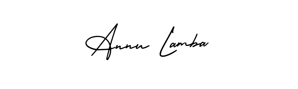 How to make Annu Lamba signature? AmerikaSignatureDemo-Regular is a professional autograph style. Create handwritten signature for Annu Lamba name. Annu Lamba signature style 3 images and pictures png