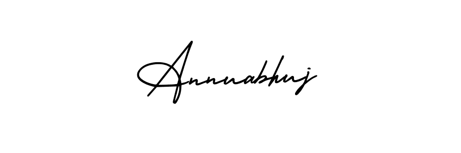 Annuabhuj stylish signature style. Best Handwritten Sign (AmerikaSignatureDemo-Regular) for my name. Handwritten Signature Collection Ideas for my name Annuabhuj. Annuabhuj signature style 3 images and pictures png