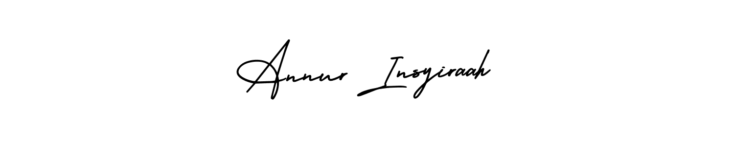 Also You can easily find your signature by using the search form. We will create Annur Insyiraah name handwritten signature images for you free of cost using AmerikaSignatureDemo-Regular sign style. Annur Insyiraah signature style 3 images and pictures png