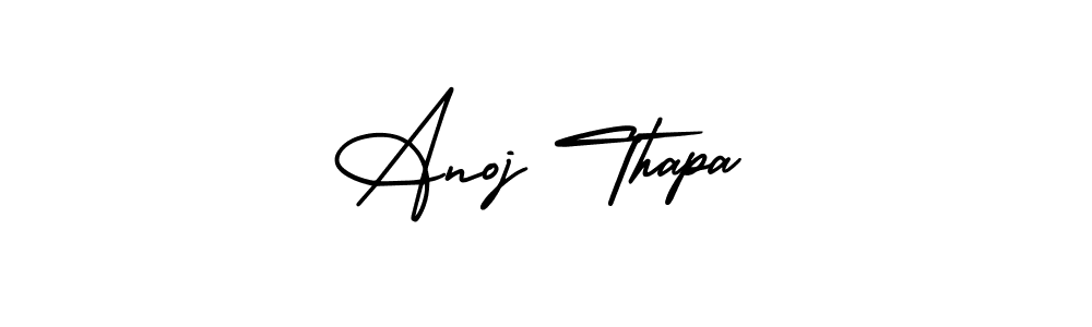 Anoj Thapa stylish signature style. Best Handwritten Sign (AmerikaSignatureDemo-Regular) for my name. Handwritten Signature Collection Ideas for my name Anoj Thapa. Anoj Thapa signature style 3 images and pictures png