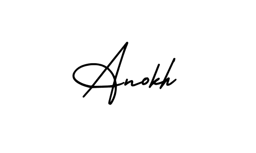 How to make Anokh signature? AmerikaSignatureDemo-Regular is a professional autograph style. Create handwritten signature for Anokh name. Anokh signature style 3 images and pictures png