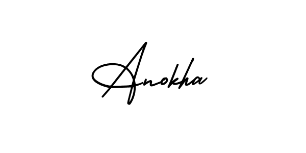 You should practise on your own different ways (AmerikaSignatureDemo-Regular) to write your name (Anokha) in signature. don't let someone else do it for you. Anokha signature style 3 images and pictures png