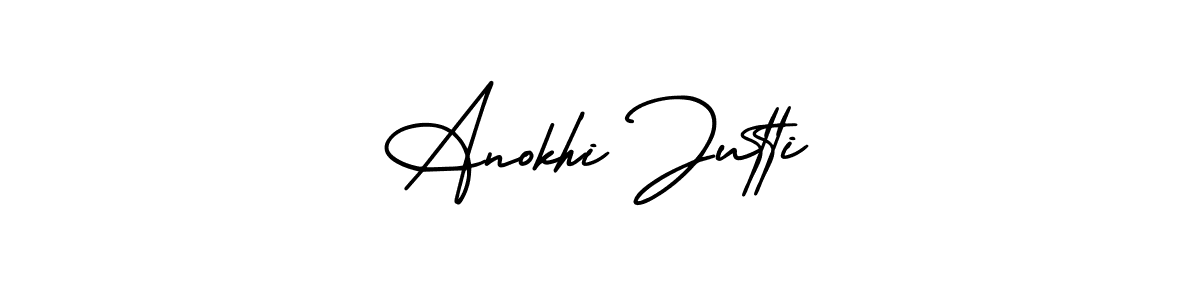 if you are searching for the best signature style for your name Anokhi Jutti. so please give up your signature search. here we have designed multiple signature styles  using AmerikaSignatureDemo-Regular. Anokhi Jutti signature style 3 images and pictures png