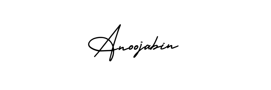 How to Draw Anoojabin signature style? AmerikaSignatureDemo-Regular is a latest design signature styles for name Anoojabin. Anoojabin signature style 3 images and pictures png