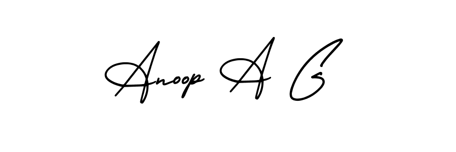 It looks lik you need a new signature style for name Anoop A G. Design unique handwritten (AmerikaSignatureDemo-Regular) signature with our free signature maker in just a few clicks. Anoop A G signature style 3 images and pictures png