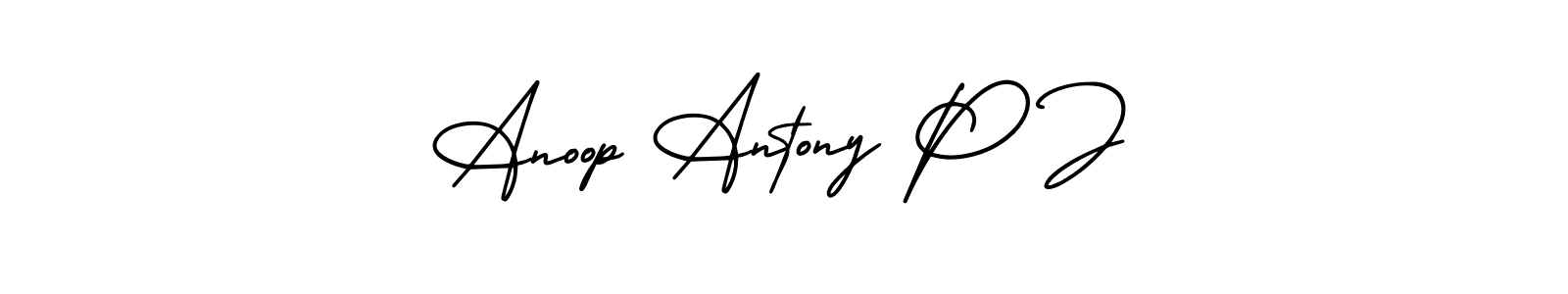 AmerikaSignatureDemo-Regular is a professional signature style that is perfect for those who want to add a touch of class to their signature. It is also a great choice for those who want to make their signature more unique. Get Anoop Antony P J name to fancy signature for free. Anoop Antony P J signature style 3 images and pictures png