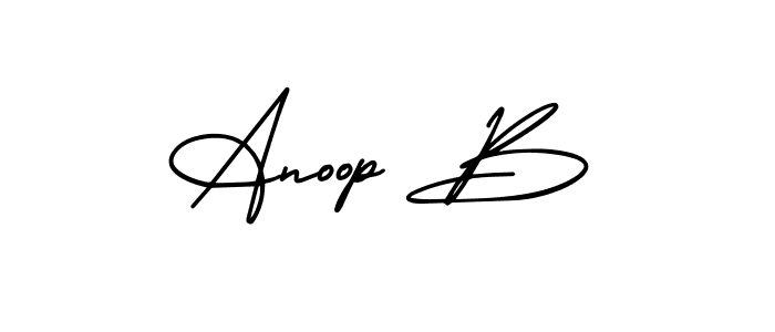 How to make Anoop B name signature. Use AmerikaSignatureDemo-Regular style for creating short signs online. This is the latest handwritten sign. Anoop B signature style 3 images and pictures png