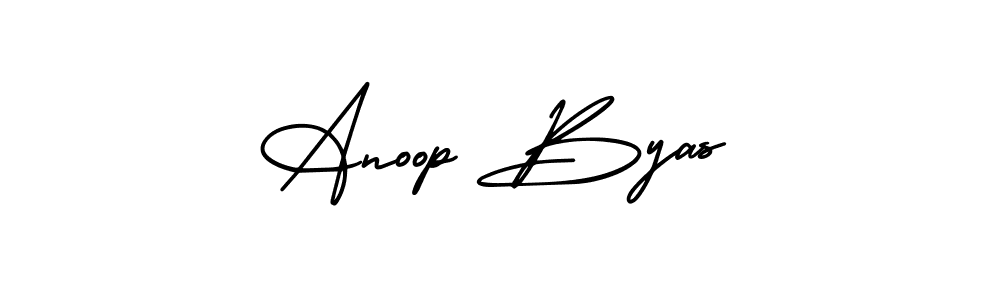 You should practise on your own different ways (AmerikaSignatureDemo-Regular) to write your name (Anoop Byas) in signature. don't let someone else do it for you. Anoop Byas signature style 3 images and pictures png