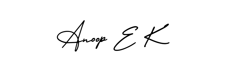 Design your own signature with our free online signature maker. With this signature software, you can create a handwritten (AmerikaSignatureDemo-Regular) signature for name Anoop E K. Anoop E K signature style 3 images and pictures png