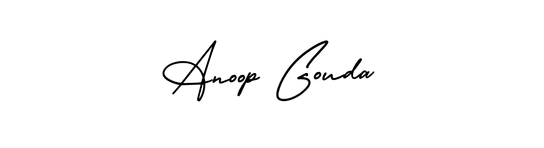 How to make Anoop Gouda name signature. Use AmerikaSignatureDemo-Regular style for creating short signs online. This is the latest handwritten sign. Anoop Gouda signature style 3 images and pictures png