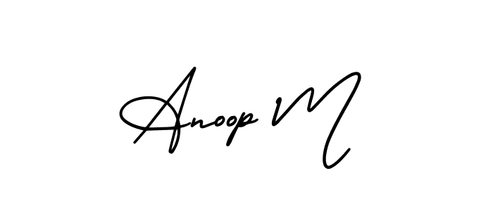 Best and Professional Signature Style for Anoop M. AmerikaSignatureDemo-Regular Best Signature Style Collection. Anoop M signature style 3 images and pictures png