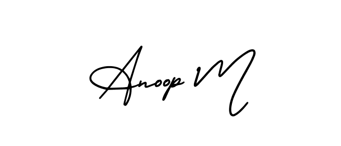 How to Draw Anoop M signature style? AmerikaSignatureDemo-Regular is a latest design signature styles for name Anoop M. Anoop M signature style 3 images and pictures png