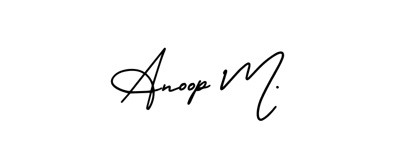 Anoop M. stylish signature style. Best Handwritten Sign (AmerikaSignatureDemo-Regular) for my name. Handwritten Signature Collection Ideas for my name Anoop M.. Anoop M. signature style 3 images and pictures png