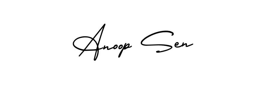 Use a signature maker to create a handwritten signature online. With this signature software, you can design (AmerikaSignatureDemo-Regular) your own signature for name Anoop Sen. Anoop Sen signature style 3 images and pictures png
