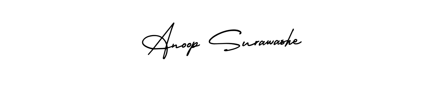 How to make Anoop Surawashe name signature. Use AmerikaSignatureDemo-Regular style for creating short signs online. This is the latest handwritten sign. Anoop Surawashe signature style 3 images and pictures png