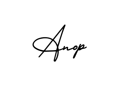 Anop stylish signature style. Best Handwritten Sign (AmerikaSignatureDemo-Regular) for my name. Handwritten Signature Collection Ideas for my name Anop. Anop signature style 3 images and pictures png