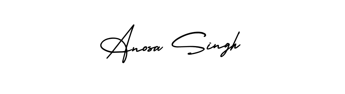 How to make Anosa Singh name signature. Use AmerikaSignatureDemo-Regular style for creating short signs online. This is the latest handwritten sign. Anosa Singh signature style 3 images and pictures png