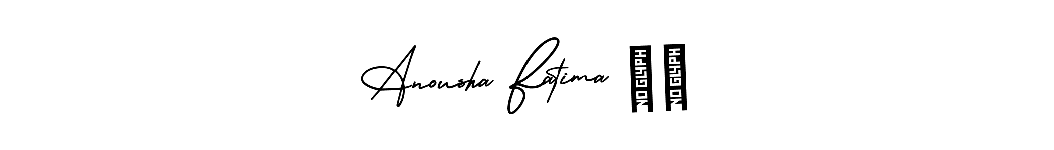 The best way (AmerikaSignatureDemo-Regular) to make a short signature is to pick only two or three words in your name. The name Anousha Fatima ❤️ include a total of six letters. For converting this name. Anousha Fatima ❤️ signature style 3 images and pictures png