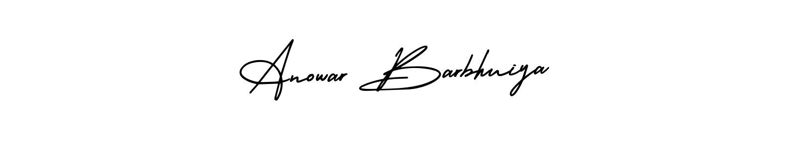 How to make Anowar Barbhuiya name signature. Use AmerikaSignatureDemo-Regular style for creating short signs online. This is the latest handwritten sign. Anowar Barbhuiya signature style 3 images and pictures png