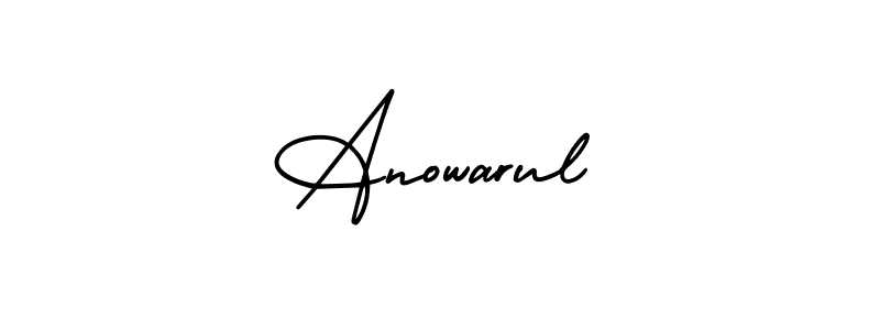 Design your own signature with our free online signature maker. With this signature software, you can create a handwritten (AmerikaSignatureDemo-Regular) signature for name Anowarul. Anowarul signature style 3 images and pictures png