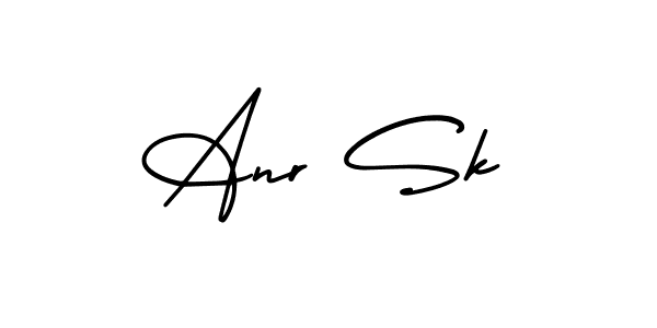 You should practise on your own different ways (AmerikaSignatureDemo-Regular) to write your name (Anr Sk) in signature. don't let someone else do it for you. Anr Sk signature style 3 images and pictures png