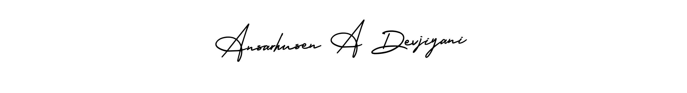 How to make Ansarhusen A Devjiyani signature? AmerikaSignatureDemo-Regular is a professional autograph style. Create handwritten signature for Ansarhusen A Devjiyani name. Ansarhusen A Devjiyani signature style 3 images and pictures png