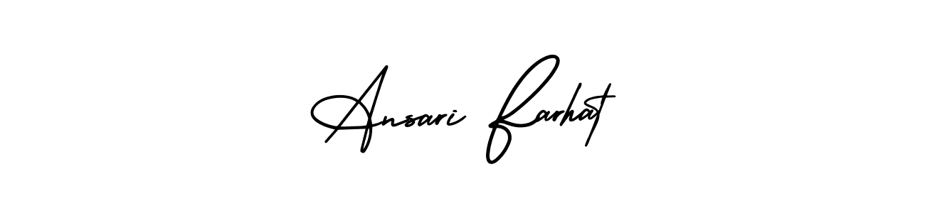 Also we have Ansari Farhat name is the best signature style. Create professional handwritten signature collection using AmerikaSignatureDemo-Regular autograph style. Ansari Farhat signature style 3 images and pictures png