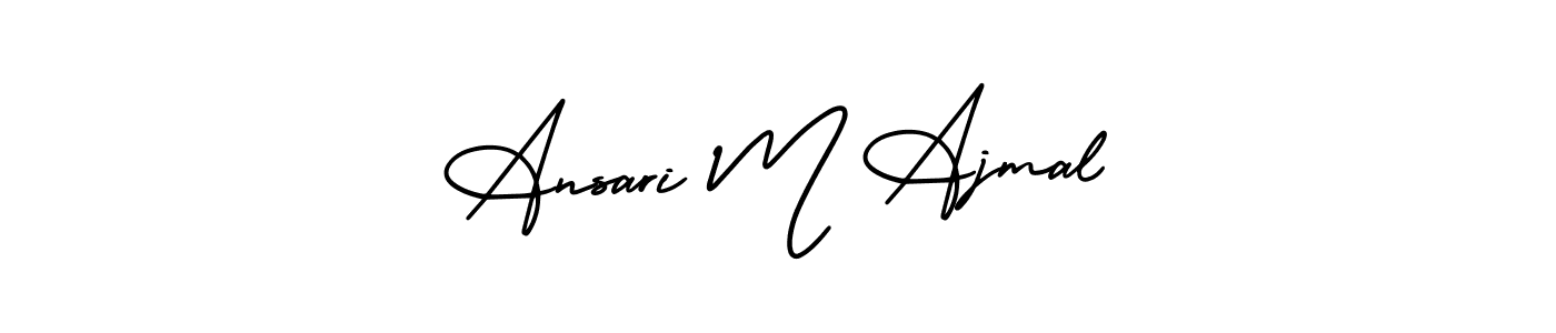 if you are searching for the best signature style for your name Ansari M Ajmal. so please give up your signature search. here we have designed multiple signature styles  using AmerikaSignatureDemo-Regular. Ansari M Ajmal signature style 3 images and pictures png