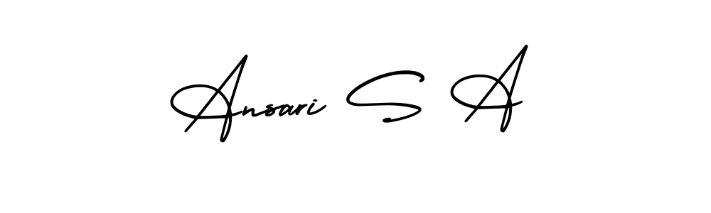 Also You can easily find your signature by using the search form. We will create Ansari S A name handwritten signature images for you free of cost using AmerikaSignatureDemo-Regular sign style. Ansari S A signature style 3 images and pictures png