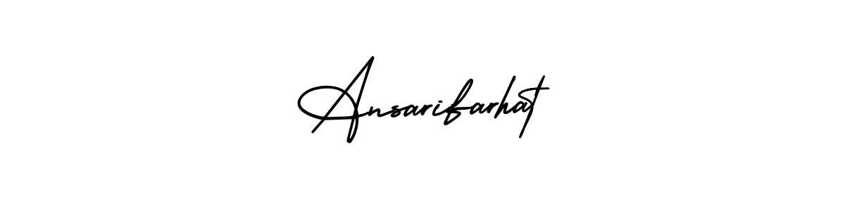 How to make Ansarifarhat name signature. Use AmerikaSignatureDemo-Regular style for creating short signs online. This is the latest handwritten sign. Ansarifarhat signature style 3 images and pictures png