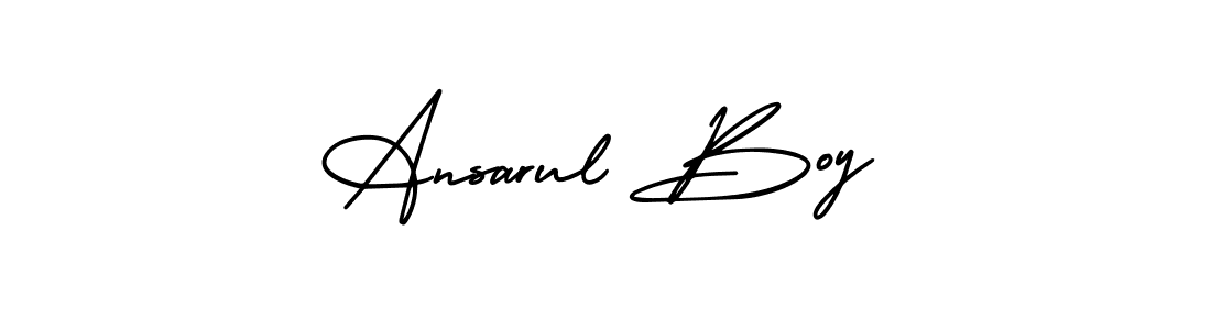 Design your own signature with our free online signature maker. With this signature software, you can create a handwritten (AmerikaSignatureDemo-Regular) signature for name Ansarul Boy. Ansarul Boy signature style 3 images and pictures png