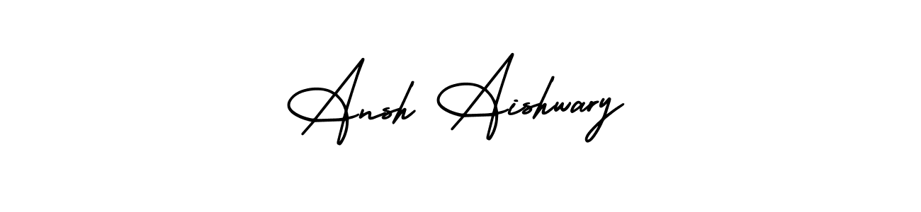 You should practise on your own different ways (AmerikaSignatureDemo-Regular) to write your name (Ansh Aishwary) in signature. don't let someone else do it for you. Ansh Aishwary signature style 3 images and pictures png