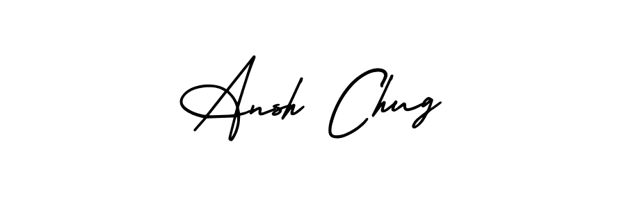 The best way (AmerikaSignatureDemo-Regular) to make a short signature is to pick only two or three words in your name. The name Ansh Chug include a total of six letters. For converting this name. Ansh Chug signature style 3 images and pictures png