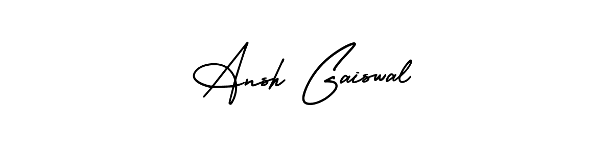 This is the best signature style for the Ansh Gaiswal name. Also you like these signature font (AmerikaSignatureDemo-Regular). Mix name signature. Ansh Gaiswal signature style 3 images and pictures png