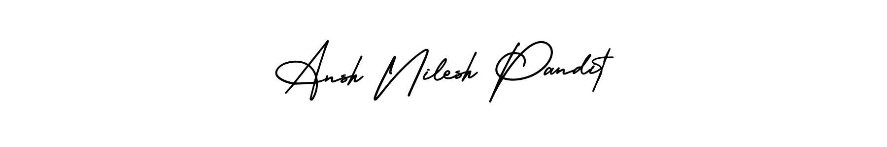 Similarly AmerikaSignatureDemo-Regular is the best handwritten signature design. Signature creator online .You can use it as an online autograph creator for name Ansh Nilesh Pandit. Ansh Nilesh Pandit signature style 3 images and pictures png
