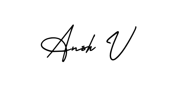 Also we have Ansh V name is the best signature style. Create professional handwritten signature collection using AmerikaSignatureDemo-Regular autograph style. Ansh V signature style 3 images and pictures png