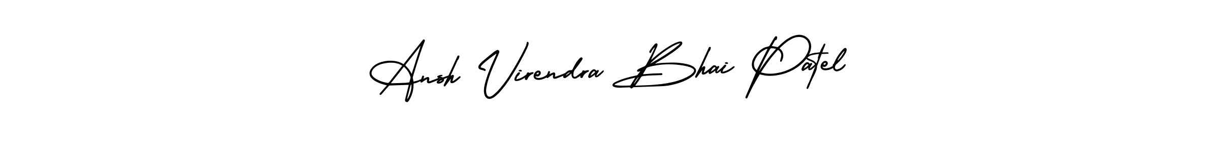This is the best signature style for the Ansh Virendra Bhai Patel name. Also you like these signature font (AmerikaSignatureDemo-Regular). Mix name signature. Ansh Virendra Bhai Patel signature style 3 images and pictures png