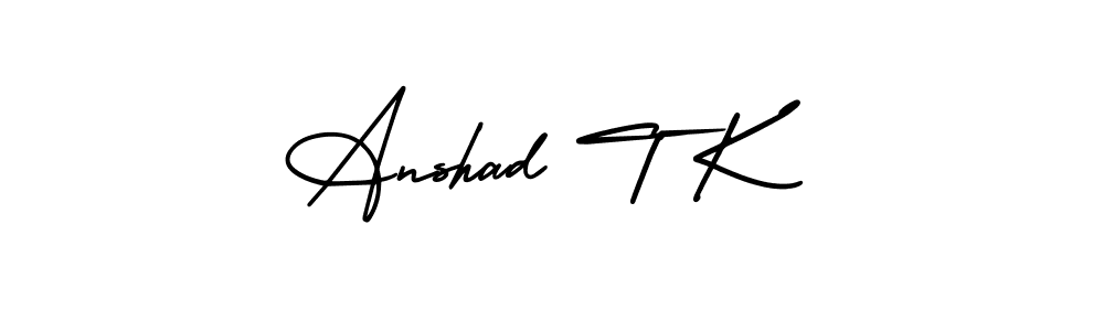How to Draw Anshad T K signature style? AmerikaSignatureDemo-Regular is a latest design signature styles for name Anshad T K. Anshad T K signature style 3 images and pictures png