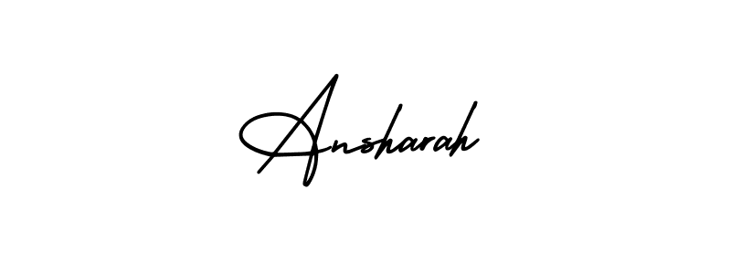 How to make Ansharah name signature. Use AmerikaSignatureDemo-Regular style for creating short signs online. This is the latest handwritten sign. Ansharah signature style 3 images and pictures png