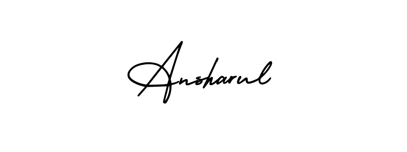 How to make Ansharul name signature. Use AmerikaSignatureDemo-Regular style for creating short signs online. This is the latest handwritten sign. Ansharul signature style 3 images and pictures png