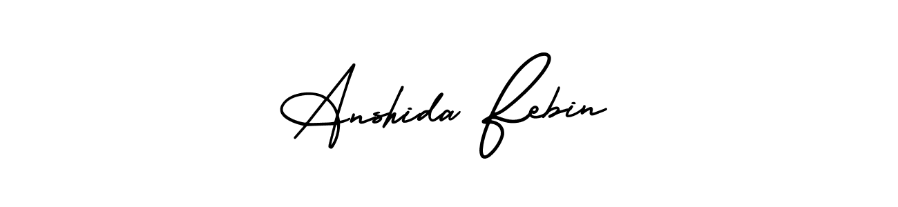 Anshida Febin stylish signature style. Best Handwritten Sign (AmerikaSignatureDemo-Regular) for my name. Handwritten Signature Collection Ideas for my name Anshida Febin. Anshida Febin signature style 3 images and pictures png