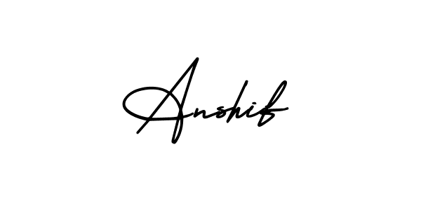 How to make Anshif name signature. Use AmerikaSignatureDemo-Regular style for creating short signs online. This is the latest handwritten sign. Anshif signature style 3 images and pictures png