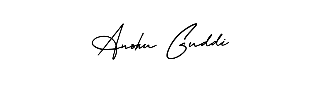 It looks lik you need a new signature style for name Anshu Guddi. Design unique handwritten (AmerikaSignatureDemo-Regular) signature with our free signature maker in just a few clicks. Anshu Guddi signature style 3 images and pictures png