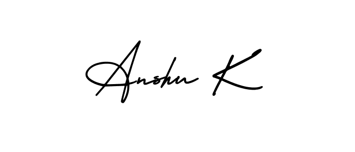 Design your own signature with our free online signature maker. With this signature software, you can create a handwritten (AmerikaSignatureDemo-Regular) signature for name Anshu K. Anshu K signature style 3 images and pictures png