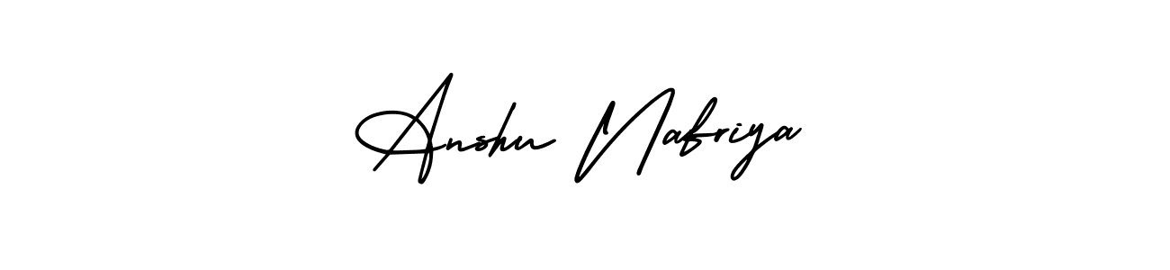 How to make Anshu Nafriya name signature. Use AmerikaSignatureDemo-Regular style for creating short signs online. This is the latest handwritten sign. Anshu Nafriya signature style 3 images and pictures png