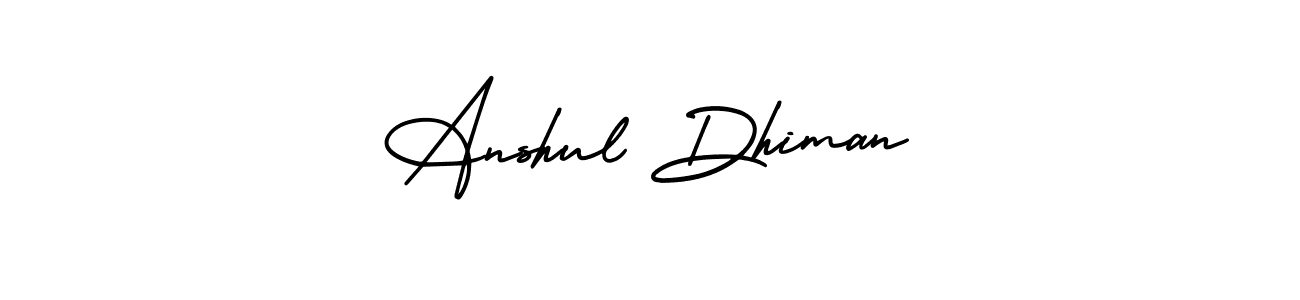 Also we have Anshul Dhiman name is the best signature style. Create professional handwritten signature collection using AmerikaSignatureDemo-Regular autograph style. Anshul Dhiman signature style 3 images and pictures png