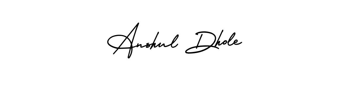 You should practise on your own different ways (AmerikaSignatureDemo-Regular) to write your name (Anshul Dhole) in signature. don't let someone else do it for you. Anshul Dhole signature style 3 images and pictures png