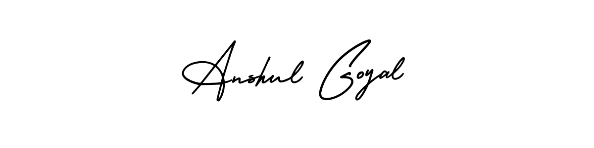 The best way (AmerikaSignatureDemo-Regular) to make a short signature is to pick only two or three words in your name. The name Anshul Goyal include a total of six letters. For converting this name. Anshul Goyal signature style 3 images and pictures png