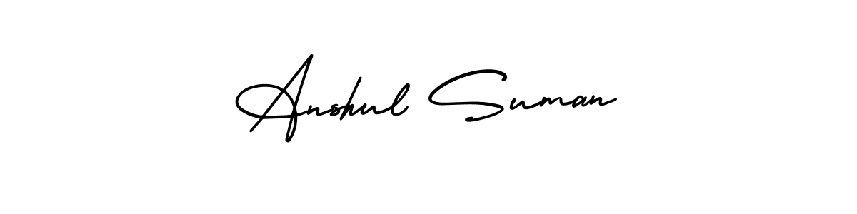 How to make Anshul Suman signature? AmerikaSignatureDemo-Regular is a professional autograph style. Create handwritten signature for Anshul Suman name. Anshul Suman signature style 3 images and pictures png